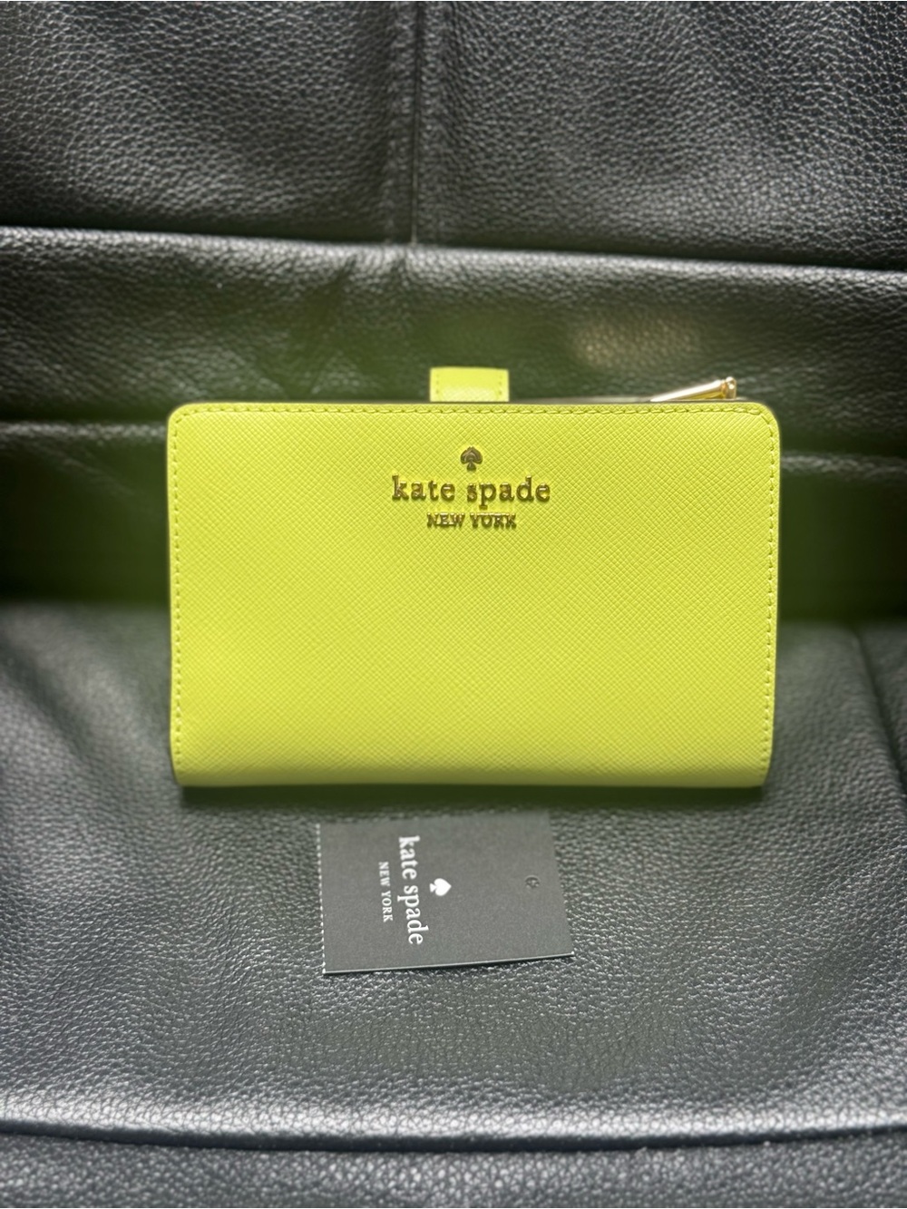 Kate Spade Madison Medium Bifold Wallet Lime Slushy Leather KC580 NWT $199 MSRP